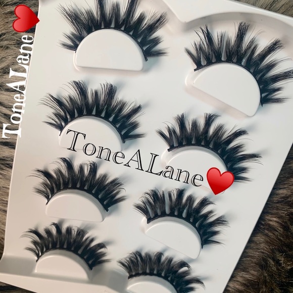 Mink eyelashes Lashes 3d Lashes Wispy 4 pairs - Picture 4 of 4